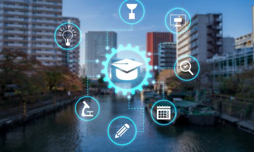 city-committed-education-collage-concept